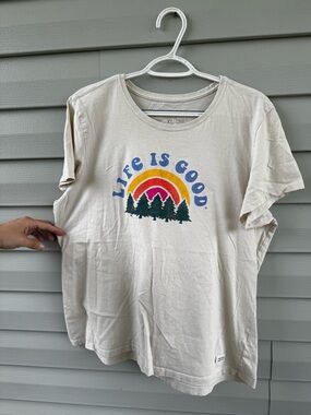 Life Is Good Cream Rainbow Forest Graphic Tee (Crusher-Lite)